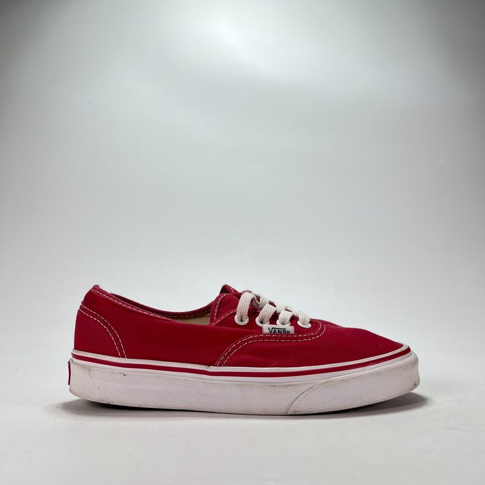 Vans Authentic Red White Low Top Skate Sneakers Shoes 721356 Women's Size 6